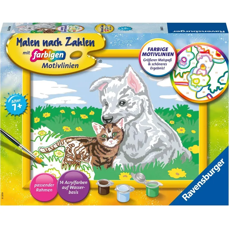 Ravensburger Malen nach Zahlen Malset Süße Tierkinder