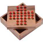 Solitär Gr. S - rote Stecker - Spielfeld 11 x 11 cm - Solitaire - Knobelspiel