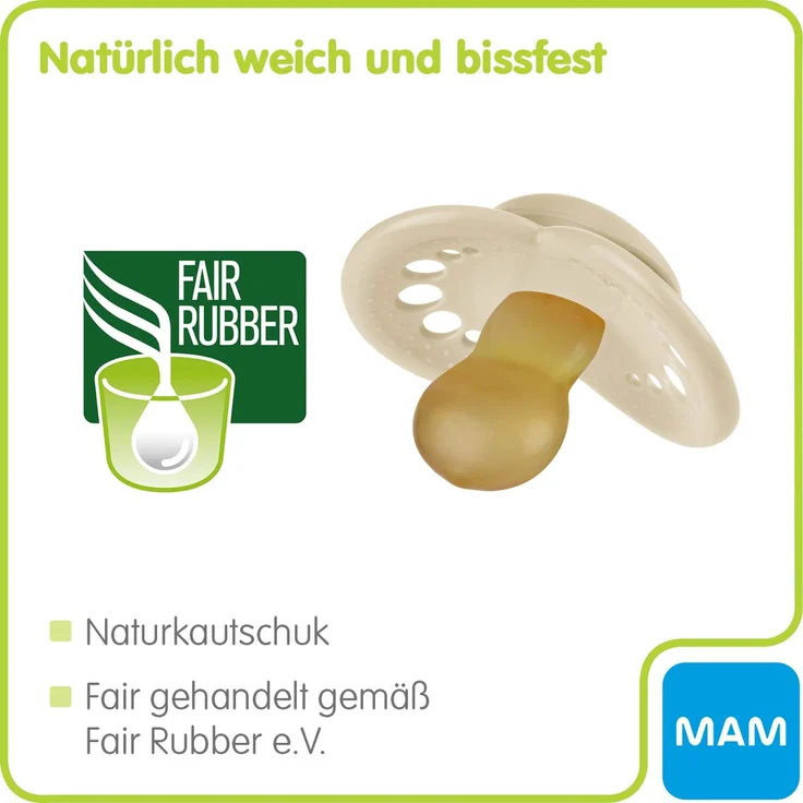 MAM Original Latex Schnuller im 2er-Set, symmetrischer und kiefergerechter Sauger, zahnfreundlicher Baby Schnuller aus Naturkautschuk mit Schnullerbox, 16+ Monate, rosa – Bild 4