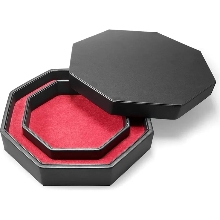 shibby Würfelbrett mit Würfel-Ablage und Deckel für alle Tabletop Spiele - 23,5cm (rot)