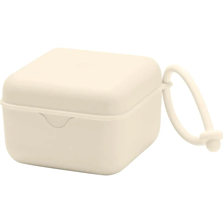 BIBS Schnuller Box mit Gummiband. Sterilisator Box für Schnuller. 100% BPA Freies Material. Ivory