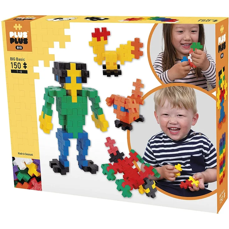 Plus-Plus 9603272 Geniales Konstruktionsspielzeug, Open Play Big Basic Mix, Bausteine-Set, 150 Teile, Mehrfarbig