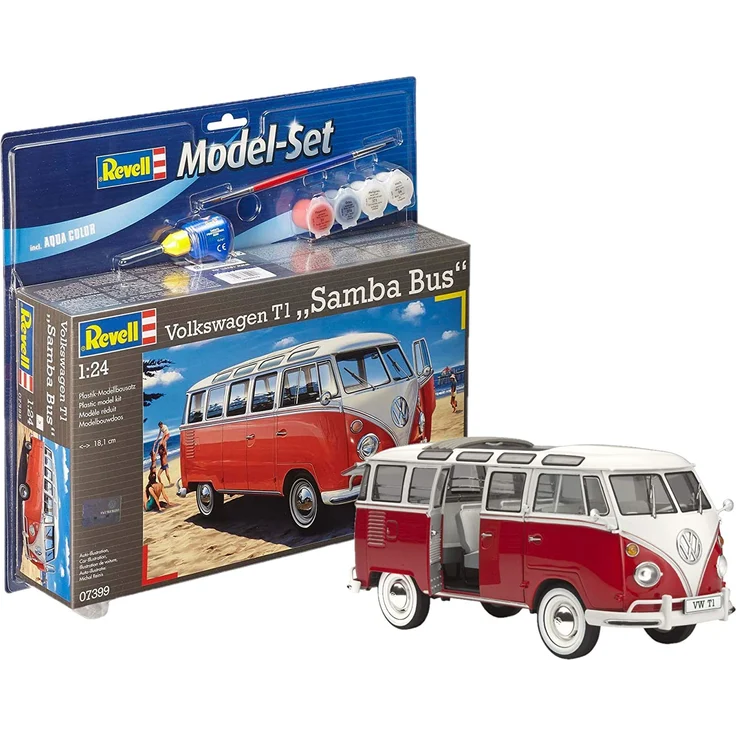 Revell Model Set Volkswagen T1 Samba Bus Lieferwagen-Modell Montagesatz 1:24 Volkswagen T1 Samba Bus Sehr herausfordernd 173 Stück(e) – Bild 1