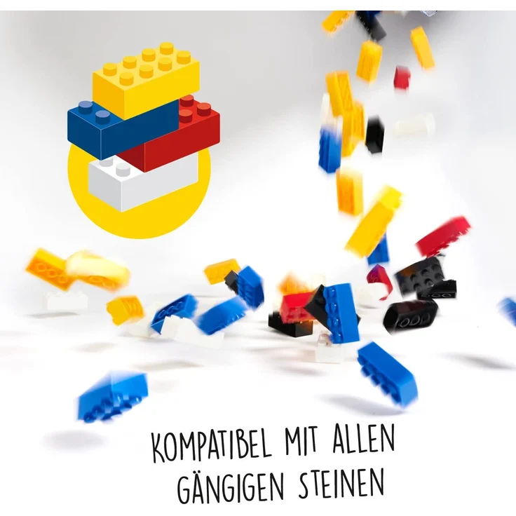 Simba 104118925, Blox, 500 blaue Bausteine für Kinder ab 3 Jahren, 8er Steine, im Karton, mit Füllbecher, vollkompatibel mit vielen anderen Herstellern - Preisvergleich – Bild 3