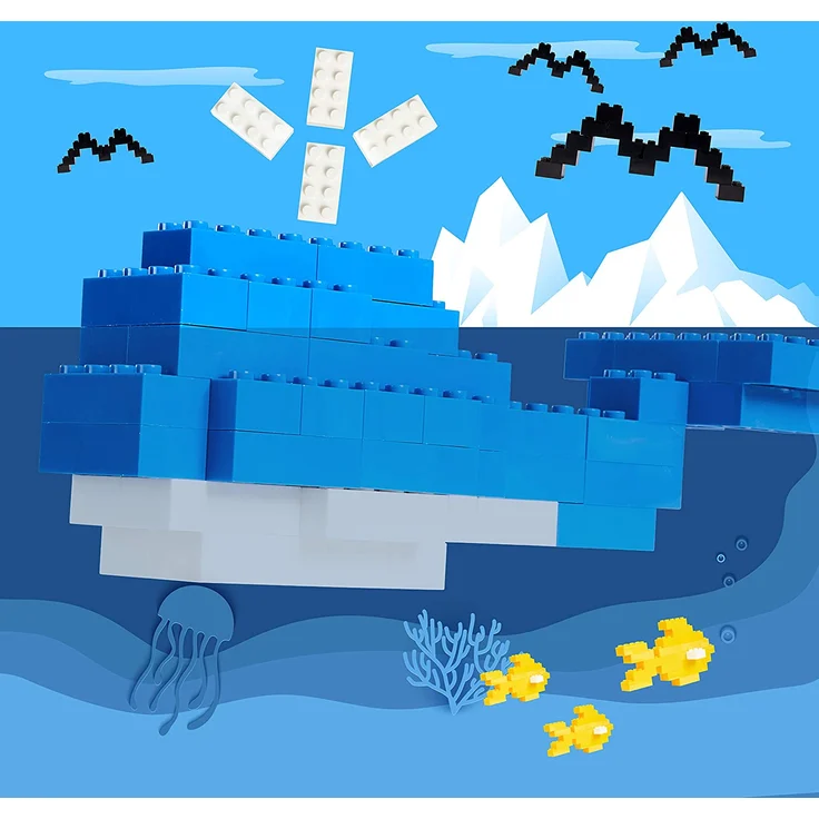 Simba 104118925, Blox, 500 blaue Bausteine für Kinder ab 3 Jahren, 8er Steine, im Karton, mit Füllbecher, vollkompatibel mit vielen anderen Herstellern - Preisvergleich – Bild 7