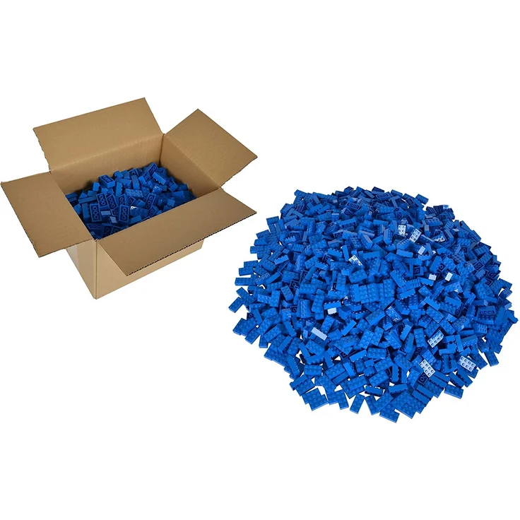 Simba 104118925, Blox, 500 blaue Bausteine für Kinder ab 3 Jahren, 8er Steine, im Karton, mit Füllbecher, vollkompatibel mit vielen anderen Herstellern - Preisvergleich – Bild 4