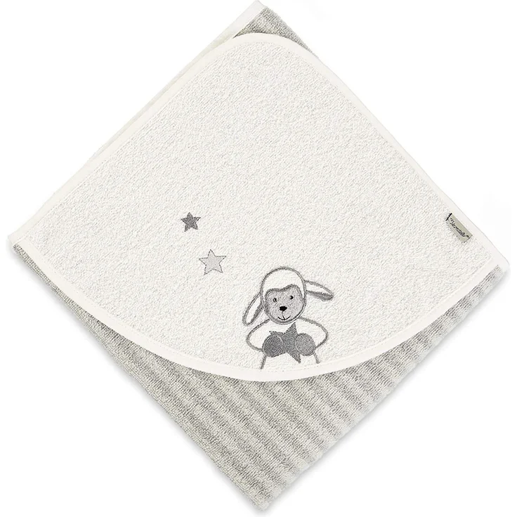 Sterntaler Badetuch Schaf Stanley, Alter: ab 0 Monate, 80 x 80 cm, Grau – Bild 1