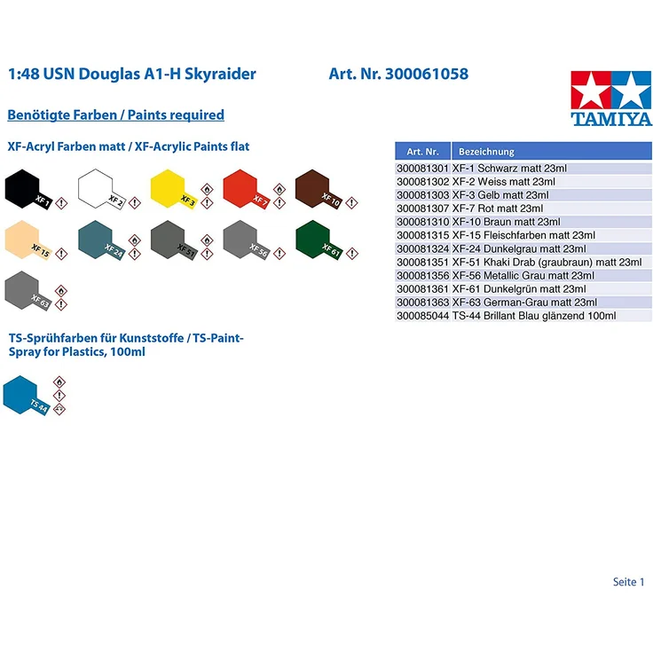 TAMIYA 300061058 1:48 USN Douglas A1-H Skyraider – Bild 5