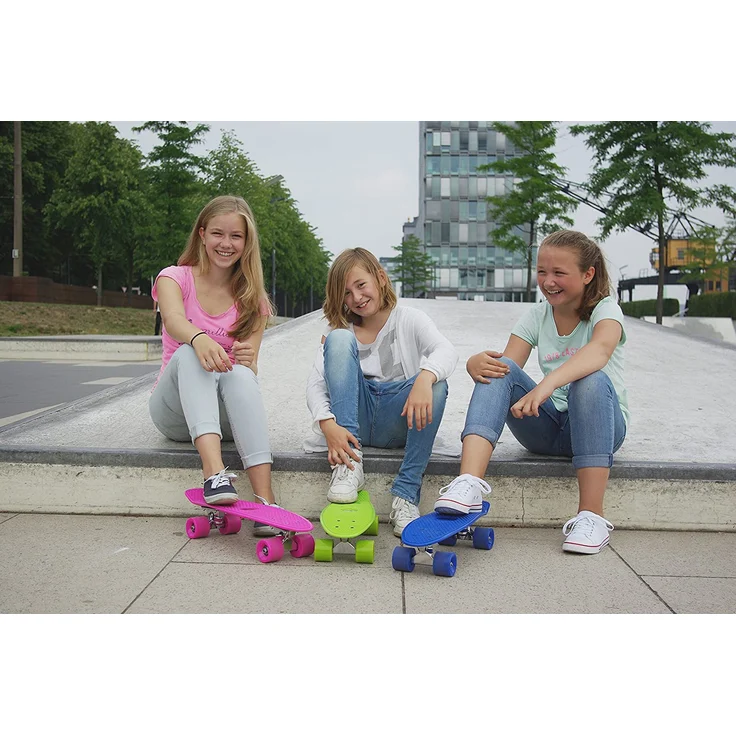 HUDORA - Kinder 12137 Retro Skateboard, himmelblau – Bild 2