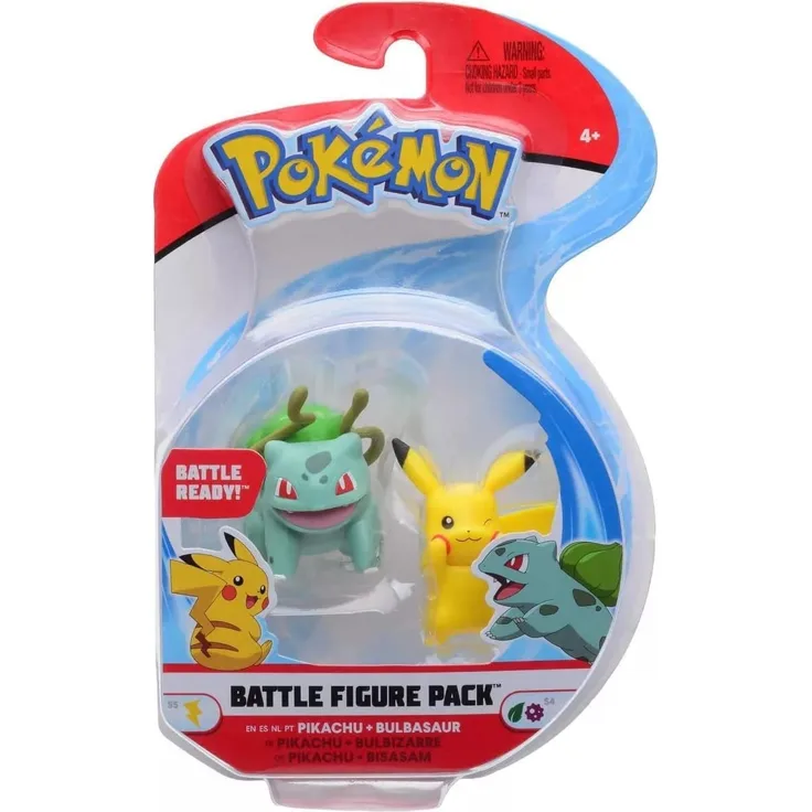 Battle Figuren | Pokemon | Action Figur | Spiel-Figur zum Sammeln Pikachu & Bisasam
