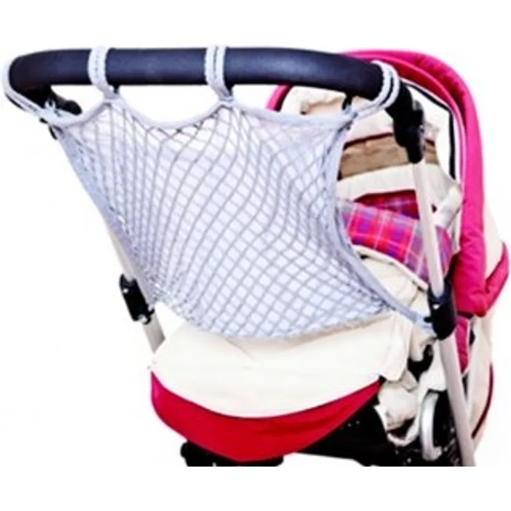 sunnybaby 18275 - Einkaufsnetz, Universalnetz für Kinderwagen & Sportwagen | mit praktischem Sichtschutz/Innenfutter | universeller Ankerverschluss - Farbe: GRAU | Qualität: MADE in GERMANY