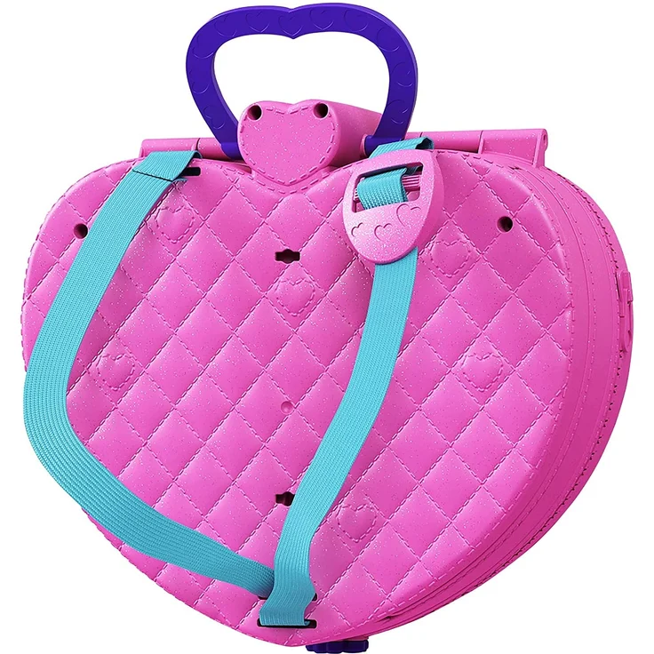 Polly Pocket GYK91 - KLEIN – GANZ GROSS Freizeitpark Rucksack, mit verstellbaren Trägern, 2 kleinen Puppen, einem Eiswagen und Fahrgeschäften, Spielset ab 4 Jahren – Bild 7