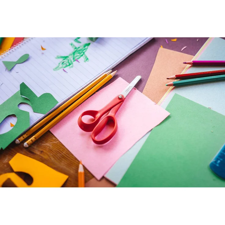 Fiskars Classic Kinderschere / ab 8 Jahre Kinder Gerader Schnitt Eins/Eine(r) Rot Silber Metall Linkshändig - Preisvergleich – Bild 6