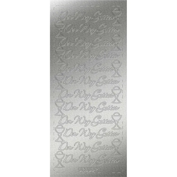 Ursus 593100114 Kreativ Sticker Der Weg Gottes, silber, 5 Stickerbögen, selbstklebend, leicht abziehbar, ideal für Kartengestaltung, Scrapbooking und Dekorieren von Geschenken