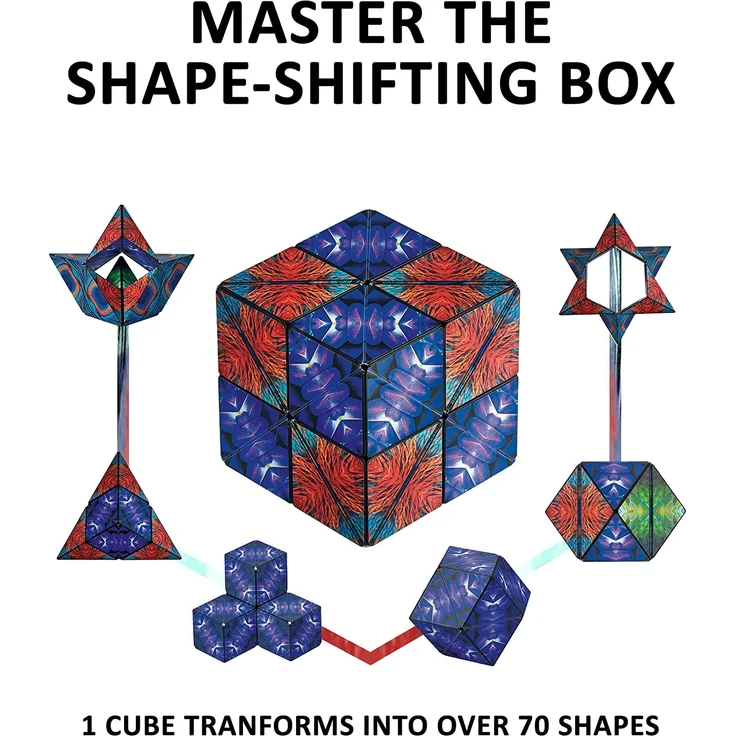 SHASHIBO Formwechsel Zauberwürfel - Preisgekrönt, Patentiert - Anti Stress Spielzeug - 36 Seltenerdmagnete - 3D Infinity Cube - Shashibo Magnetwürfel in Über 70 Formen Verwandelbar (Wings) – Bild 4