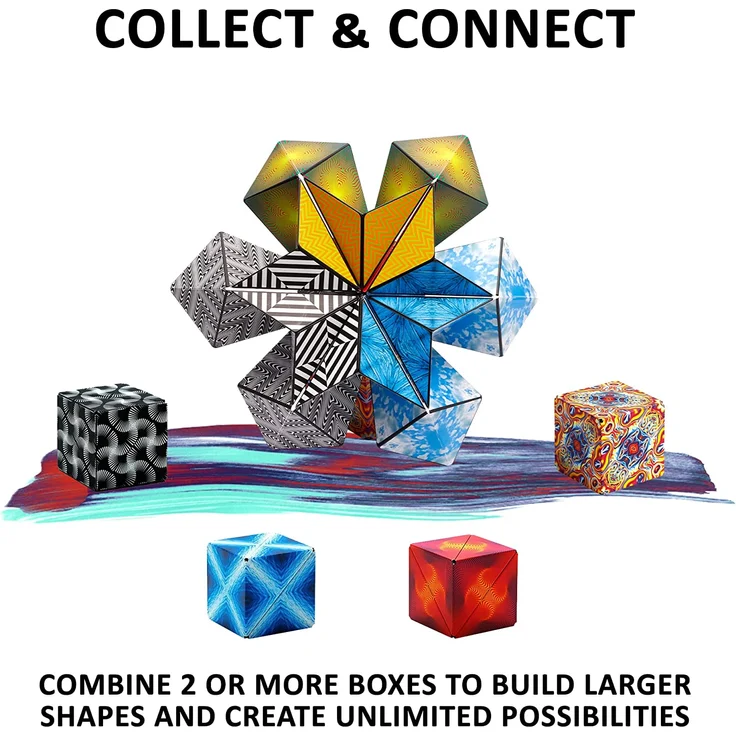 SHASHIBO Formwechsel Zauberwürfel - Preisgekrönt, Patentiert - Anti Stress Spielzeug - 36 Seltenerdmagnete - 3D Infinity Cube - Shashibo Magnetwürfel in Über 70 Formen Verwandelbar (Wings) – Bild 6