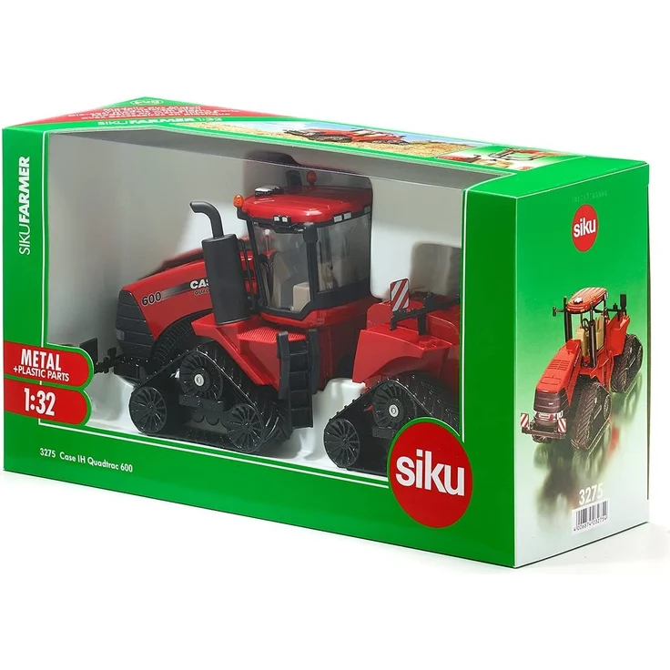 SIKU 3275, Case IH Quadtrac 600 Raupenschlepper Traktor, 1:32, Metall/Kunststoff, Rot, Funktionales Knickgelenk und SIKU-Heck-Kupplung – Bild 8