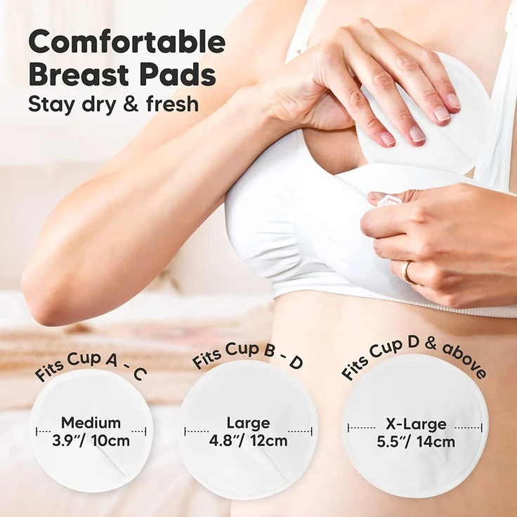 Bio Bambus Stilleinlagen - 14 Waschbare Stilleinlagen ​+ Wäschebeutel - Wiederverwendbare Stilleinlagen für die Mutterschaft - Stilleinlagen Waschbar (Soft White, Groß 12cm) - Preisvergleich – Bild 3
