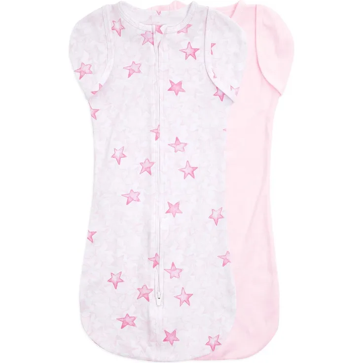 aden + anais™ essentials easy swaddle™ Pucktuch 2er-Pack twinkling stars pink