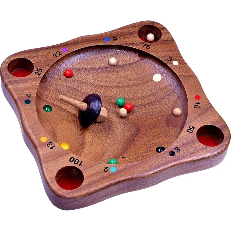 Tiroler Roulette für 2 oder mehr Spieler - Spielfeld 22 x 22 cm - Kreiselspiel