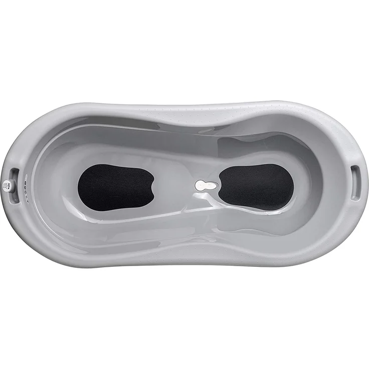 Rotho Babydesign TOP Xtra Große Badewanne, Mit 2 Antirutschmatten und Ablaufstöpsel, Ideal für 2 Kinder, 0-36 Monate, Stone Grey (Grau), 20500 0286 – Bild 2