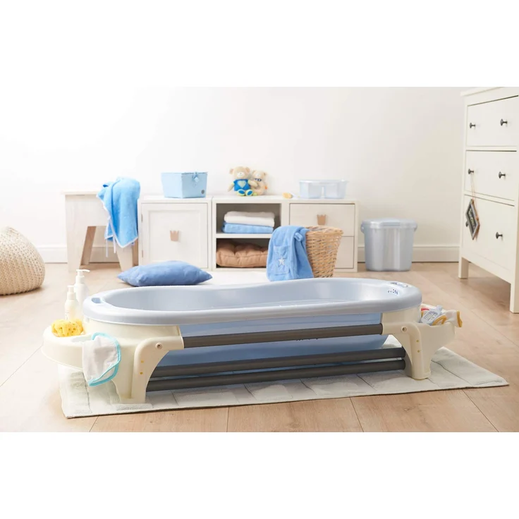 Rotho Babydesign TOP Xtra Große Badewanne, Mit 2 Antirutschmatten und Ablaufstöpsel, Ideal für 2 Kinder, 0-36 Monate, Stone Grey (Grau), 20500 0286 – Bild 15