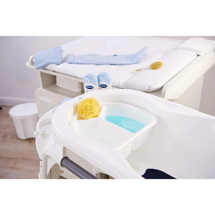 Rotho Babydesign TOP Xtra Große Badewanne, Mit 2 Antirutschmatten und Ablaufstöpsel, Ideal für 2 Kinder, 0-36 Monate, Stone Grey (Grau), 20500 0286 – Bild 6