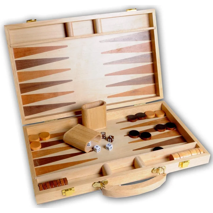 Eingelegtes hölzernes Backgammon-Set – Bild 1