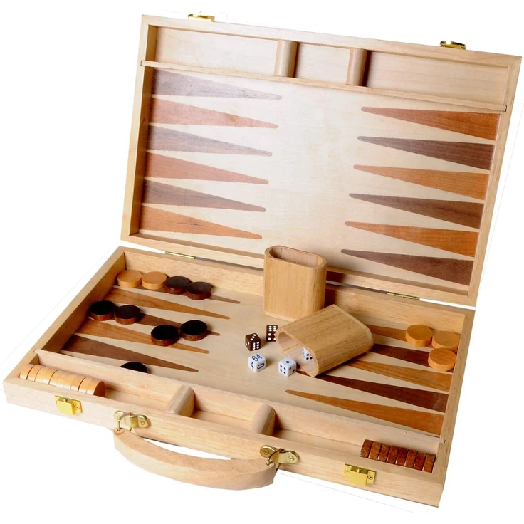 Eingelegtes hölzernes Backgammon-Set – Bild 4
