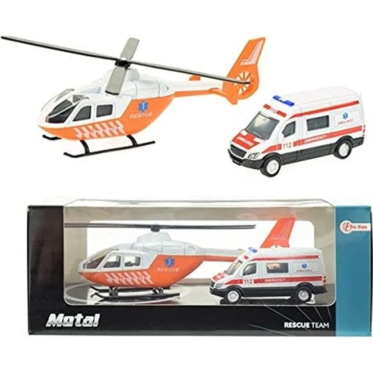 Toi-Toys traumahubschrauber + Ambulanz orange/weiß