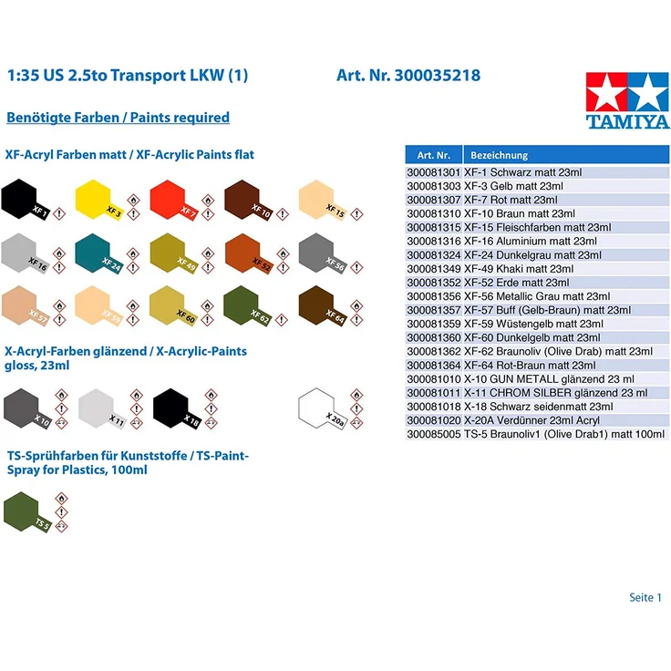 Tamiya 1:35 US 2. 5to Transport LKW 300035218 – Bild 3
