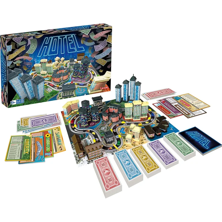 Hotel – Gesellschaftsspiel – Strategie zwischen Freunden oder Familie – ab 8 Jahren – 2 bis 4 Spieler – französische Version – Lansay – Bild 3