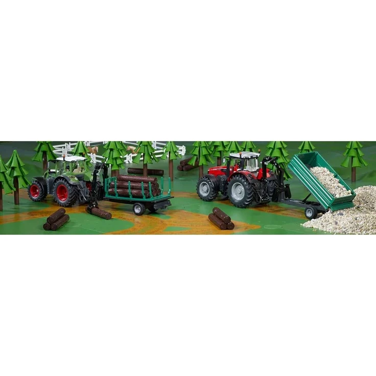 SIKU 2896, Oehler Kombiwagen, 1:32, Metall/Kunststoff, Grün, Inkl. aufgebautem Kran und 3 Aufsätzen – Bild 6