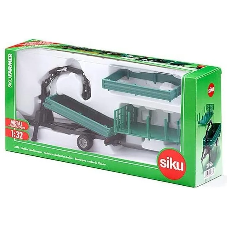 SIKU 2896, Oehler Kombiwagen, 1:32, Metall/Kunststoff, Grün, Inkl. aufgebautem Kran und 3 Aufsätzen – Bild 7