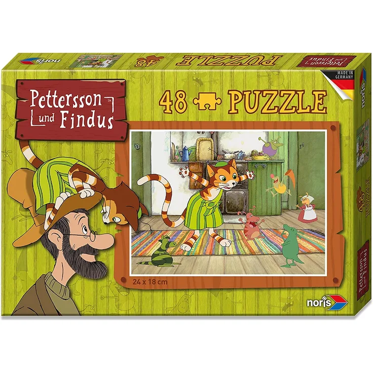 noris 606031342 - Pettersson Findus Mucklas Puzzle, 48-teilig