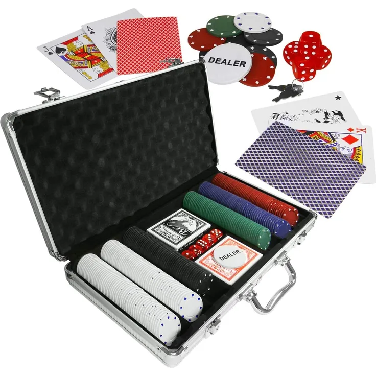 Edles Pokerset im Alukoffer / Pokerkoffer Royal Flush, 300 Chips Eaxus