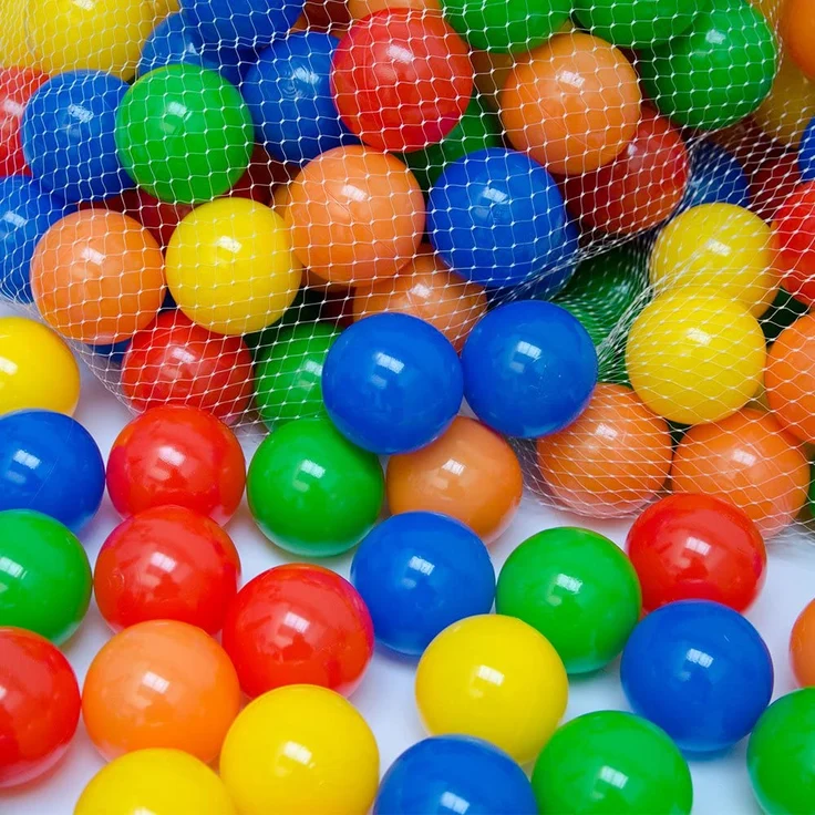 50 bunte Bälle für Bällebad 5,5cm Babybälle Plastikbälle Baby Spielbälle – Bild 2