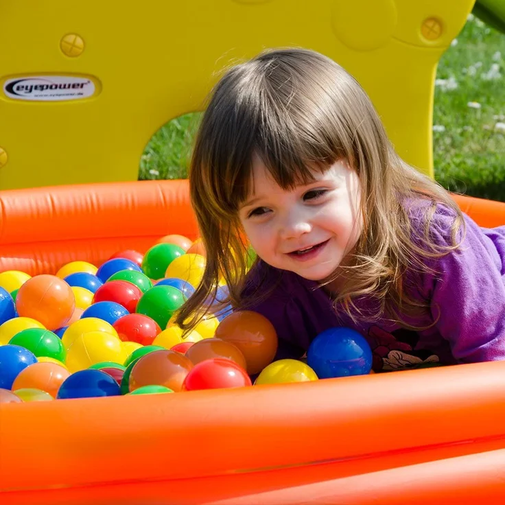 50 bunte Bälle für Bällebad 5,5cm Babybälle Plastikbälle Baby Spielbälle – Bild 7