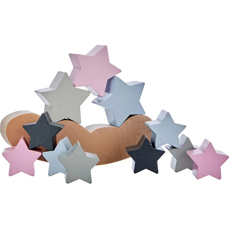 Selecta 64020 Sternenhimmel, Bellybutton, Stapelspielzeug aus Holz, 12 Teile, bunt