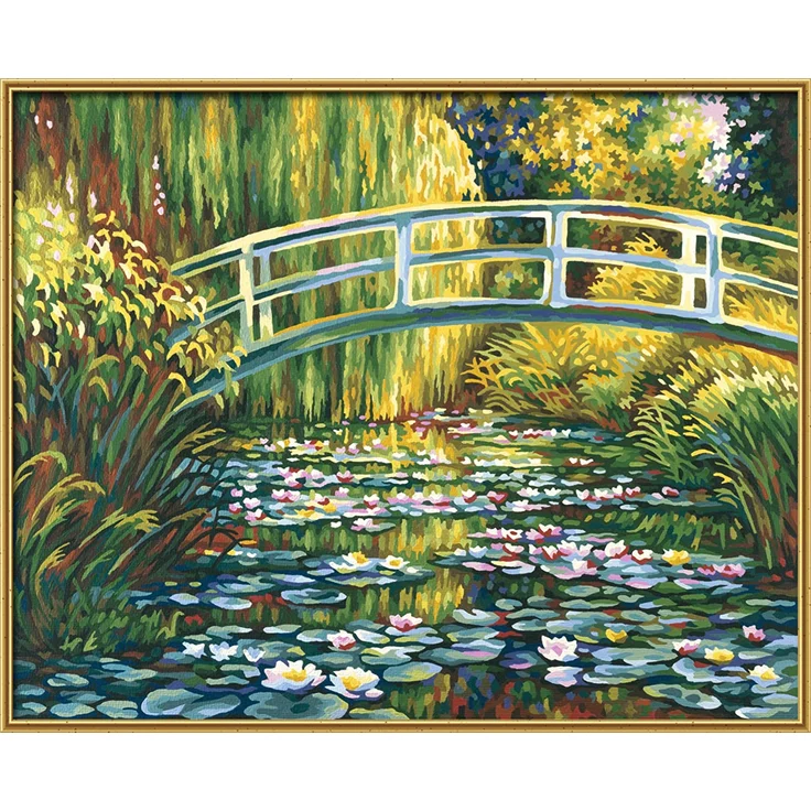 Schipper 609130620 Malen nach Zahlen, Seerosenteich nach Claude Monet - Bilder malen für Erwachsene, inklusive Pinsel und Acrylfarben, 40 x 50 cm – Bild 3