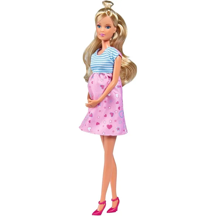 Simba 105733388 - Steffi Love Welcome Surprise / schwangere Puppe / mit Baby / Überraschungskanone zur Geschlechtsbestimmung / Ankleidepuppe / 29cm, für Kinder ab 3 Jahren