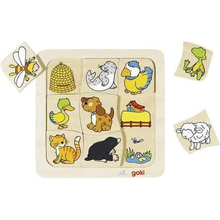 Goki - Wer lebt wo? - Legespiel, Denkspiel, Gesellschaftsspiel