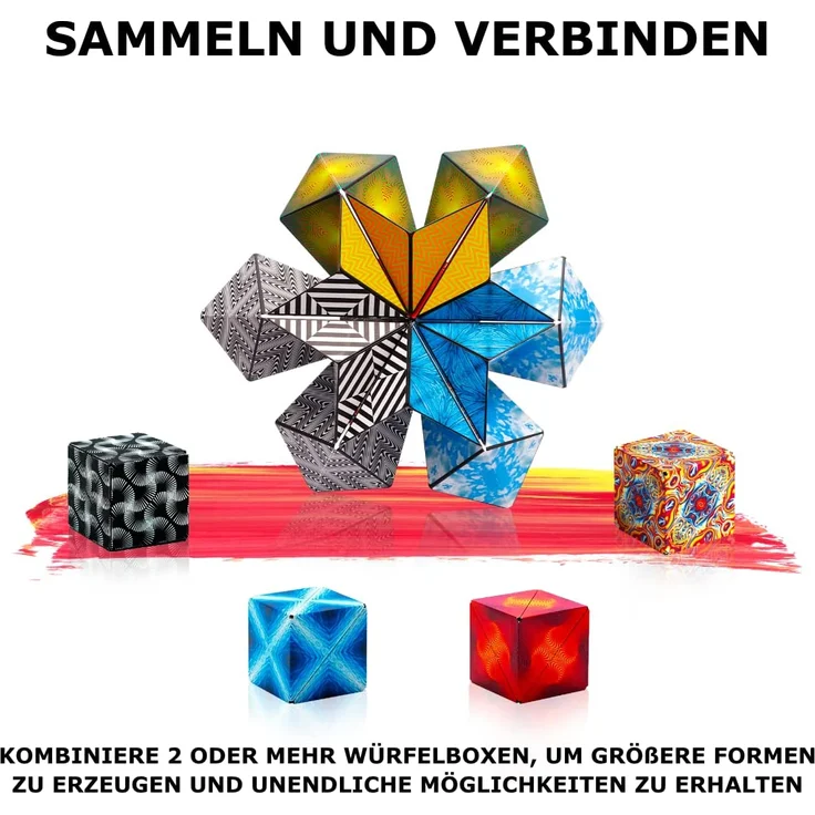 SHASHIBO Formwechsel Zauberwürfel - Preisgekrönt, Patentiert - Anti Stress Spielzeug - 36 Seltenerdmagnete - 3D Infinity Cube - Shashibo Magnetwürfel in Über 70 Formen Verwandelbar (Optical Illusion) – Bild 6