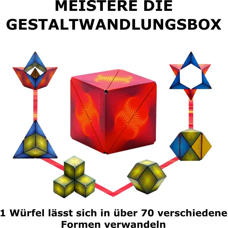 SHASHIBO Formwechsel Zauberwürfel - Preisgekrönt, Patentiert - Anti Stress Spielzeug - 36 Seltenerdmagnete - 3D Infinity Cube - Shashibo Magnetwürfel in Über 70 Formen Verwandelbar (Optical Illusion) – Bild 4
