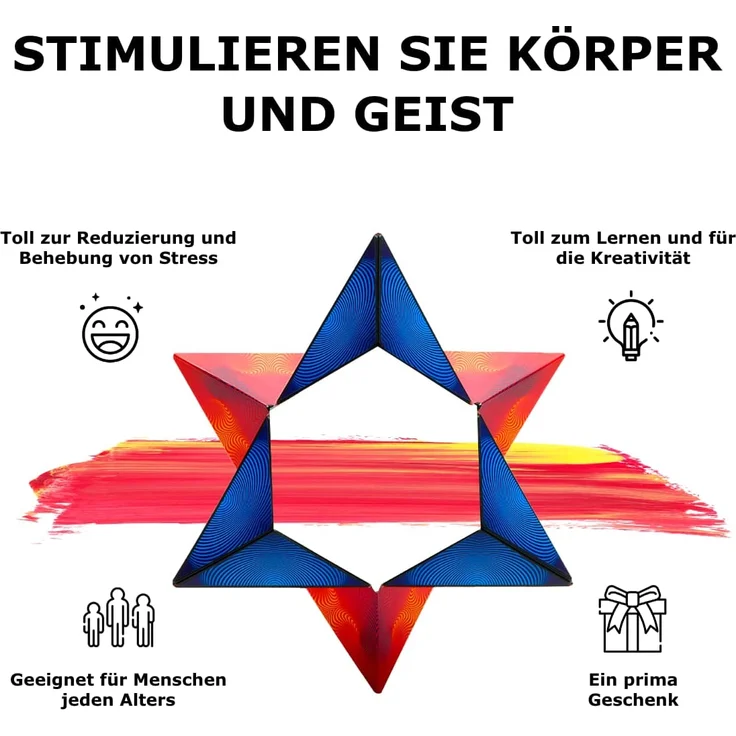 SHASHIBO Formwechsel Zauberwürfel - Preisgekrönt, Patentiert - Anti Stress Spielzeug - 36 Seltenerdmagnete - 3D Infinity Cube - Shashibo Magnetwürfel in Über 70 Formen Verwandelbar (Optical Illusion) – Bild 3