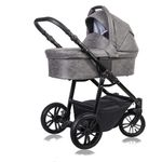 Kinderwagen 3 in1 Kombi Komplettset mit Autositz Buggy Baby Smart-Plus Black by Chillykids Grey Leatherette165 2in1 ohne Babyschale