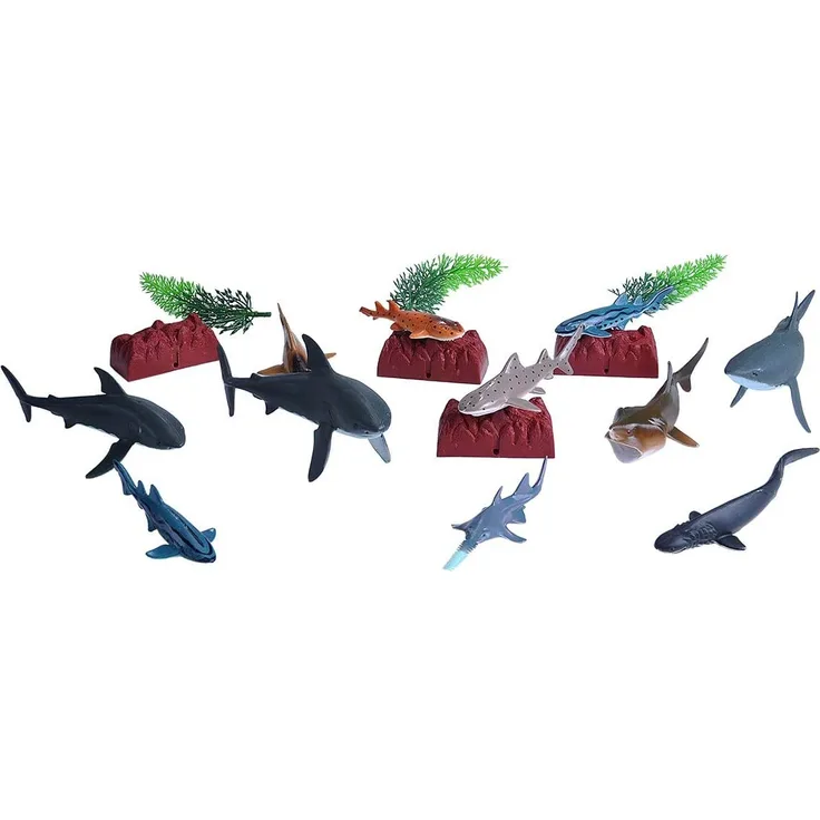Wild Republic 23158 Spielfiguren-Set Haie-Giganten der Meere, Spieleimer, Adventure Bucket, 20 cm, 18-teilig, Multi