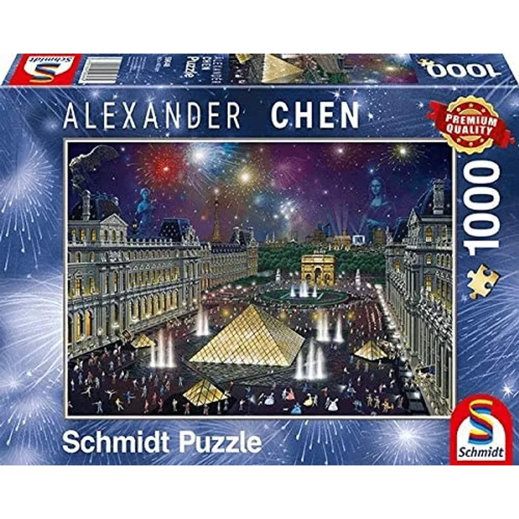feuerwerk im Louvre Kartonpuzzle 1000 Teile