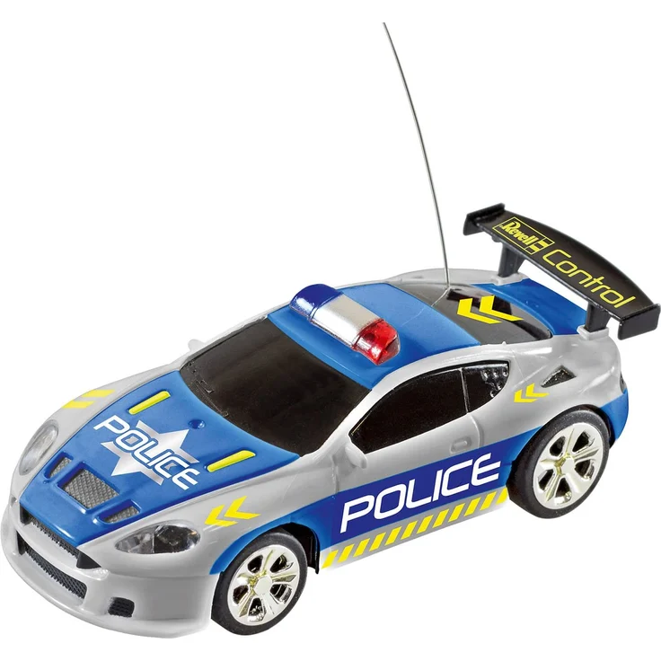 Revell 23559 Mini RC Police Car aus der Dose mit 27MHz-Fernsteuerung inkl. Ladefunktion, LED-Licht, kurze Ladezeit, lange Fahrzeit kleines ferngesteuertes Polizei Auto – Bild 3
