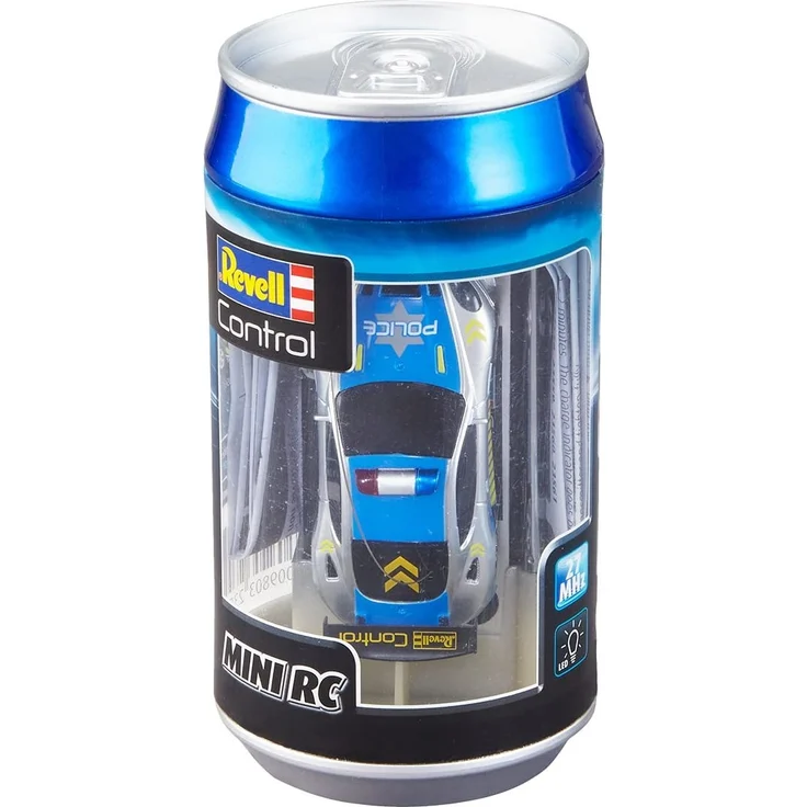 Revell 23559 Mini RC Police Car aus der Dose mit 27MHz-Fernsteuerung inkl. Ladefunktion, LED-Licht, kurze Ladezeit, lange Fahrzeit kleines ferngesteuertes Polizei Auto – Bild 2